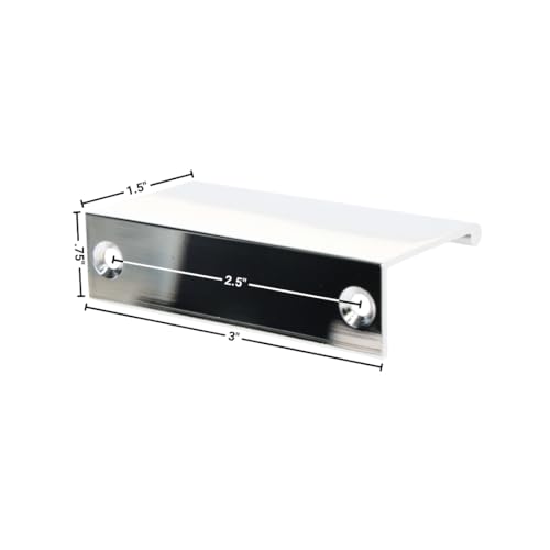 ZBOX 3 Inch Cabinet Tab Pull - 3" Chrome Plated Handle Finger Edge Pull for Kitchen Cabinets - 1 Pack