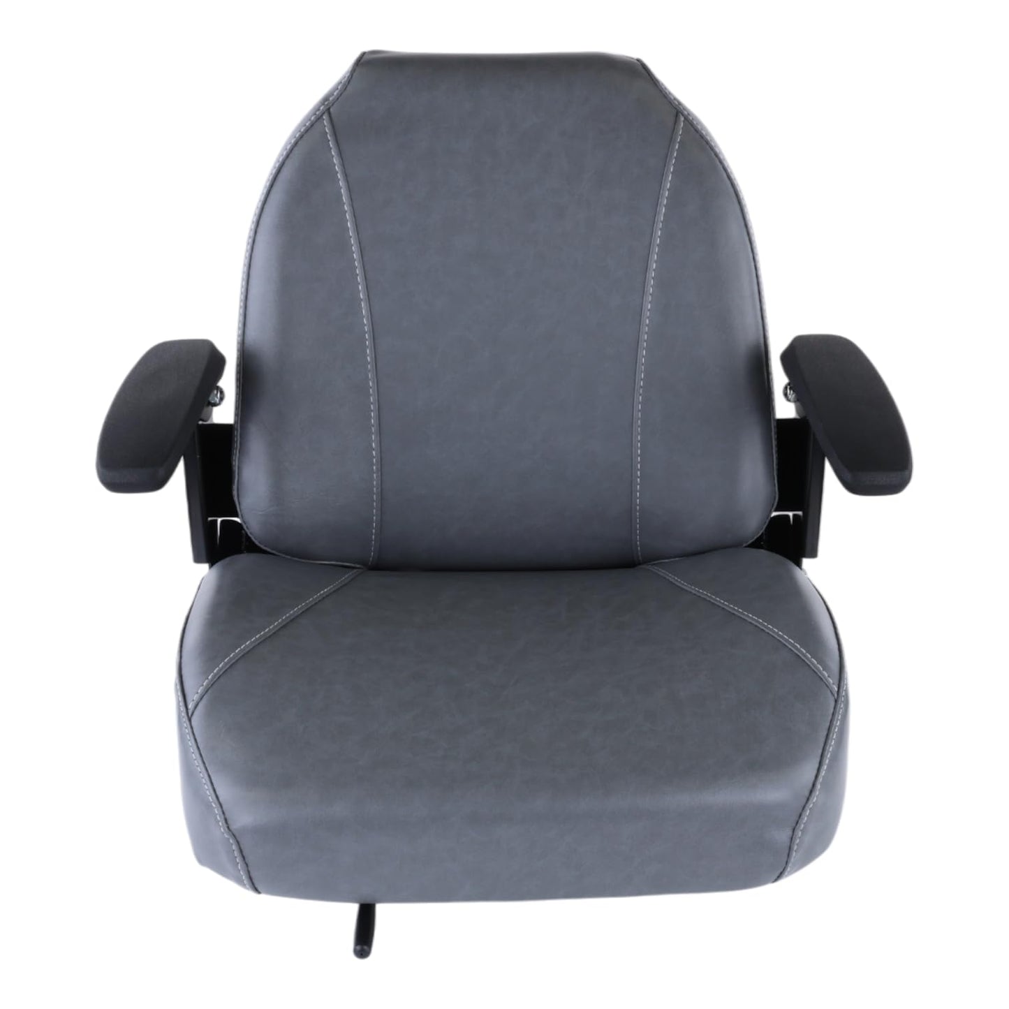 Universal Gray Lawn Mower Seat with Armrests & Slides Compatible with Toro Bad Boy Gravely Ariens Models - Replaces ES311A