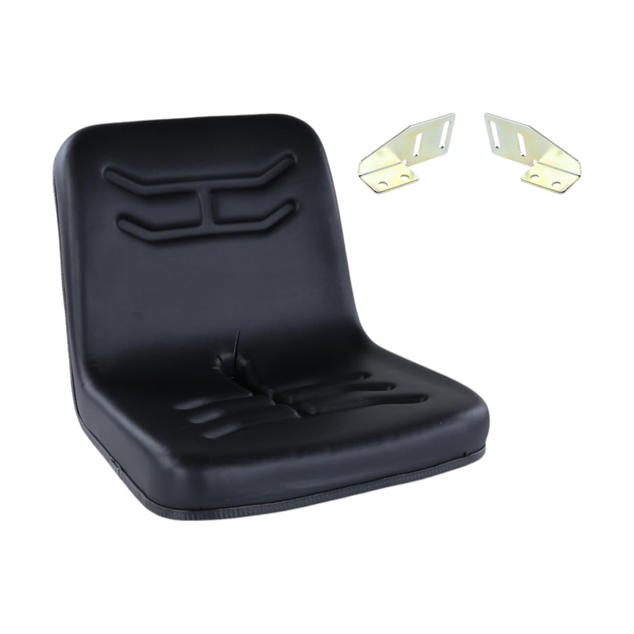Universal Tractor Driver Side Seat in Black Replaces A&I VLD1590 Dishpan Seat w/Brackets Compatitable with Ford Compact 1035 1040 1100 1140 1200 1500 1510 1600 1700 1710