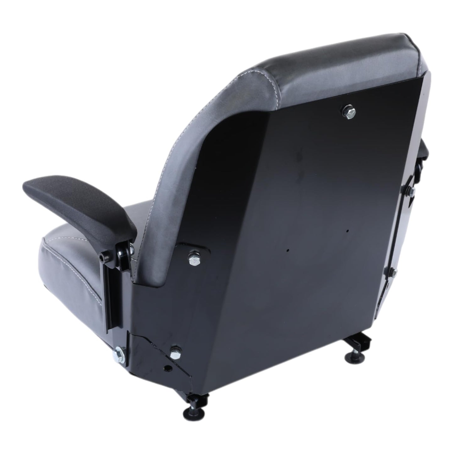 Universal Gray Lawn Mower Seat with Armrests & Slides Compatible with Toro Bad Boy Gravely Ariens Models - Replaces ES311A