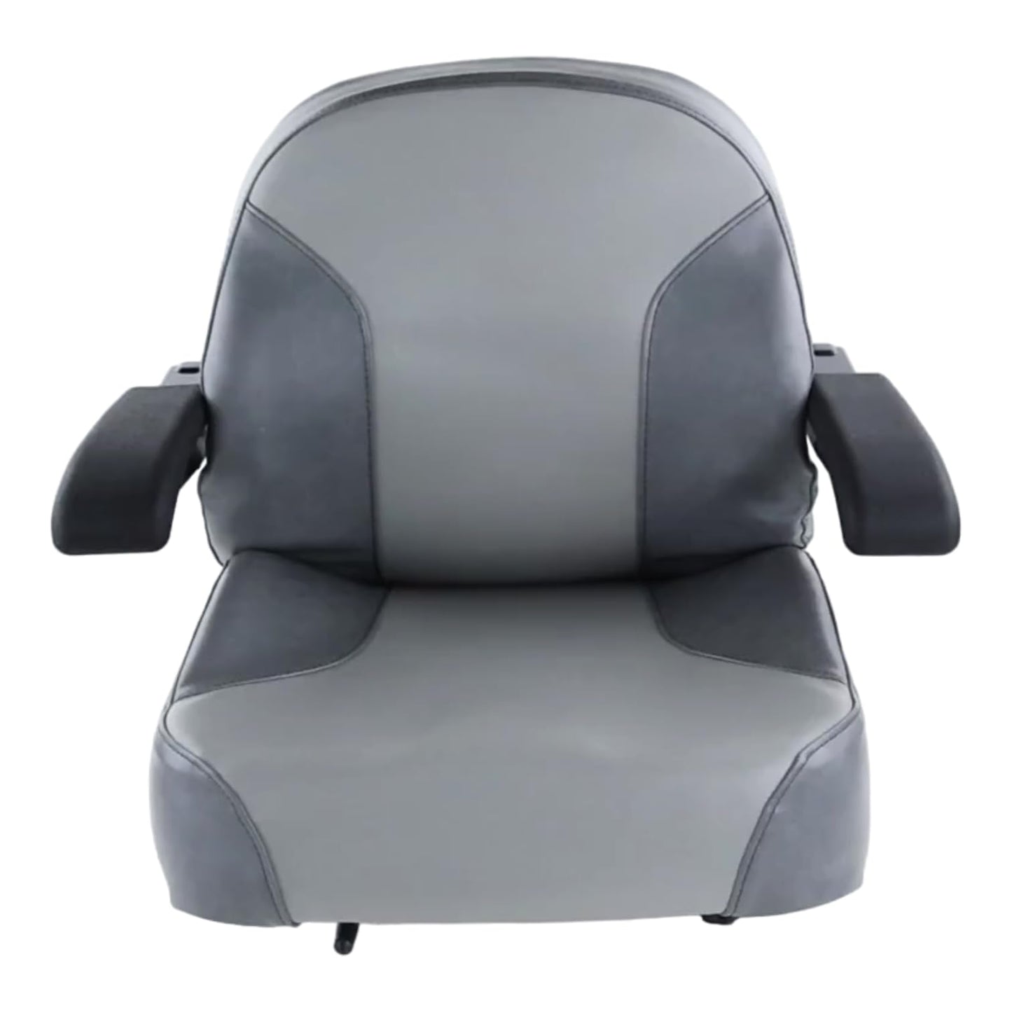 Universal Gray Zero Turn Lawn Mower Tractor Seat with Flip-Up Armrests & 6" Adjustable Slides - Fits Exmark, Scag, Ferris, Hustler, Gravely, Bobcat, Toro, John Deere & More