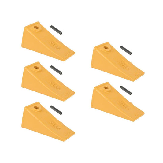 5 x156 Bucket Teeth with P156 Roll Pins - fits Hensley Style Skid Steer & Mini Excavator Buckets