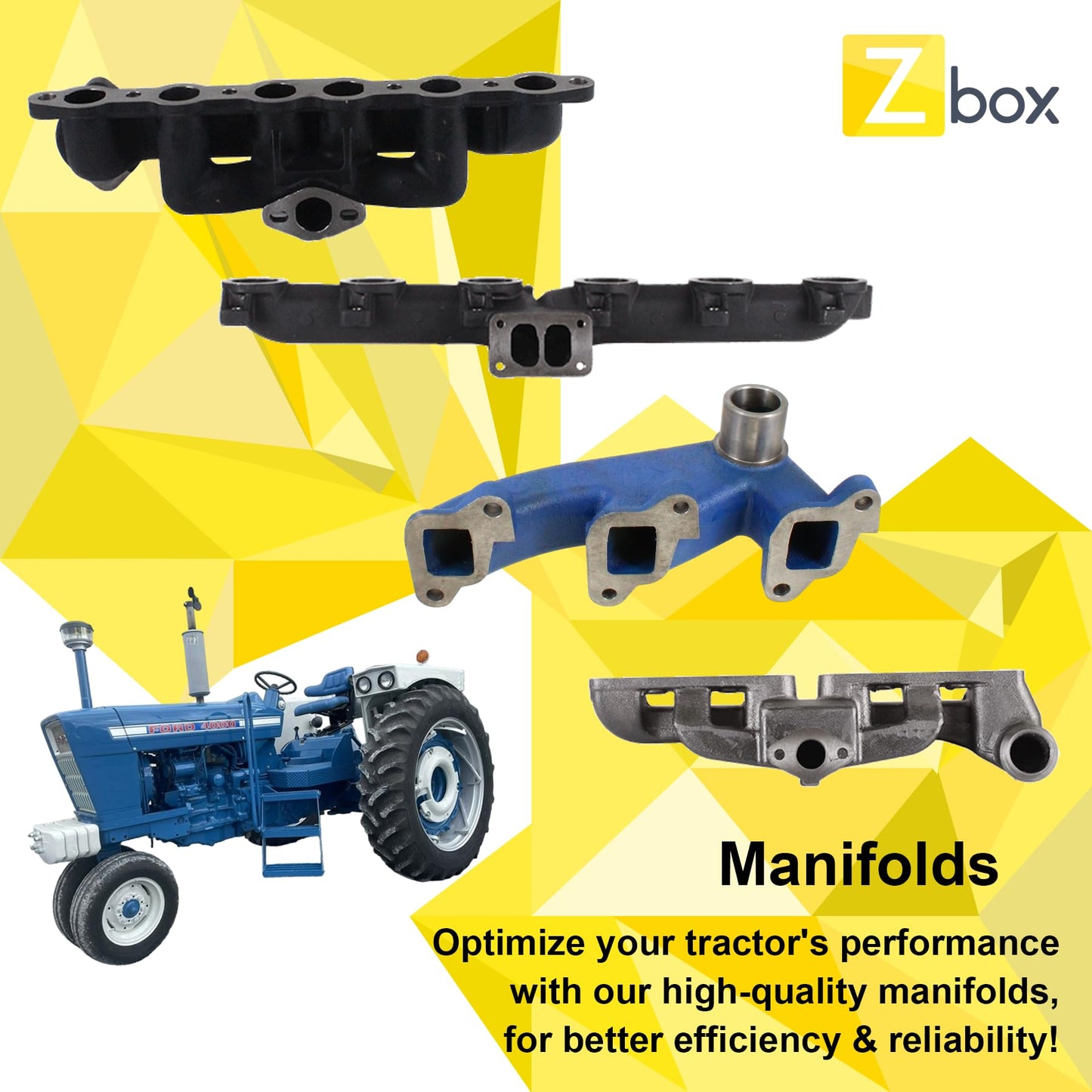 A182084 Exhaust Manifold fits Case 630 570 470 W5A W3 640 540 320 1845S W11 584D 586D 586C 585D 585C 584C 584 580D 580C - Replaces A182084-A - A39223