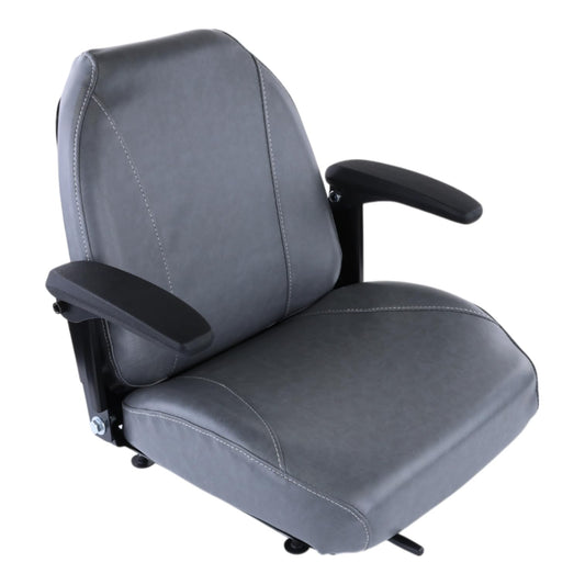 Universal Gray Lawn Mower Seat with Armrests & Slides Compatible with Toro Bad Boy Gravely Ariens Models - Replaces ES311A